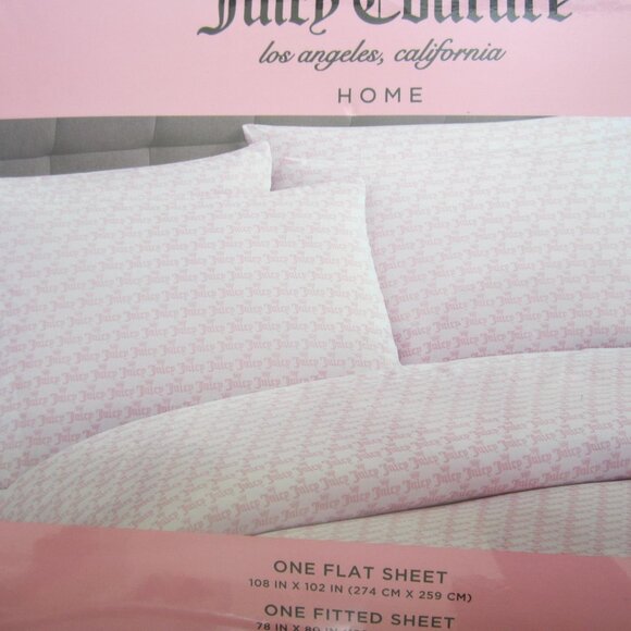 Juicy Couture Crown Pink White King Sheet Set - Picture 5 of 5